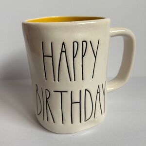 Rae Dunn Happy Birthday Mug Yellow